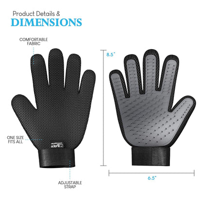 Professional Pet Grooming Gloves for Effective Hair Removal - Gentle, Machine Washable Deshedding Tool for Cats, Dogs, and Horses - Ideal for All Coat Lengths