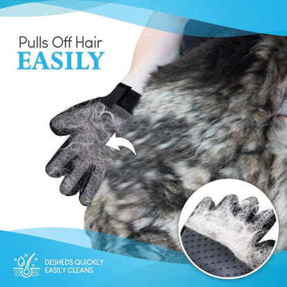 Professional Pet Grooming Gloves for Effective Hair Removal - Gentle, Machine Washable Deshedding Tool for Cats, Dogs, and Horses - Ideal for All Coat Lengths